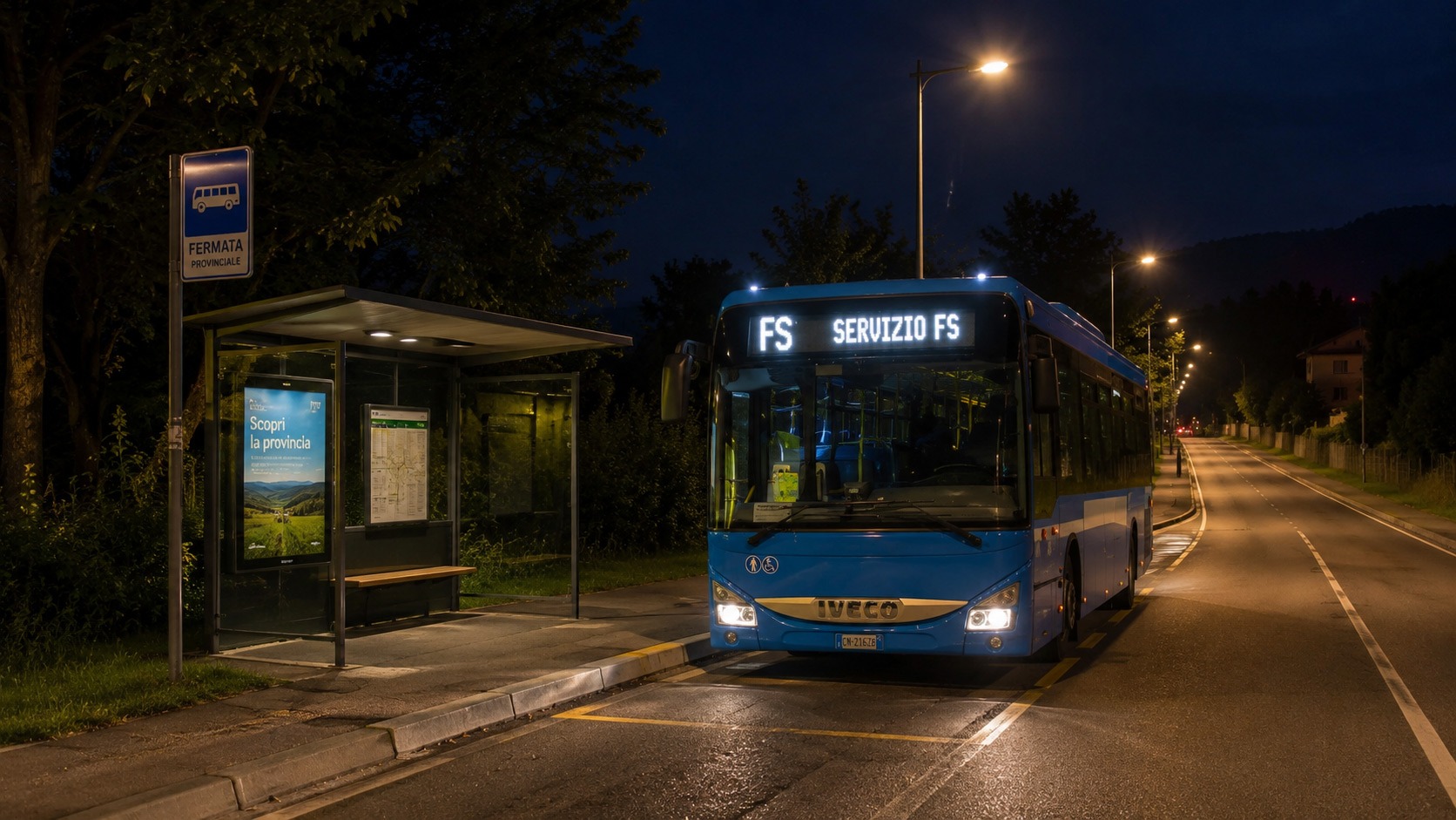 Autobus di linea Santerno Bus alla fermata